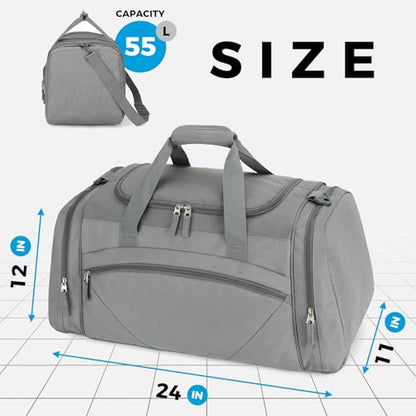 Uarition Mens Gym Bag, 55L Large Sports Duffle Bags, Workout Bags Lightweight, Dark Grey - color: Dark Grey