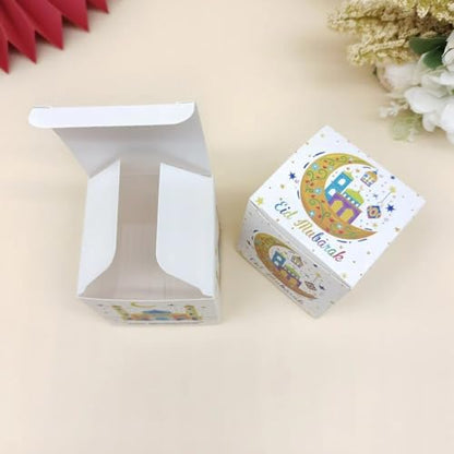16 Pcs Eid Mubarak Candy Box Ramadan Gift Boxes Muslim Party Favor Boxes Paper Gift Box for Eid Islamic Party Decorations