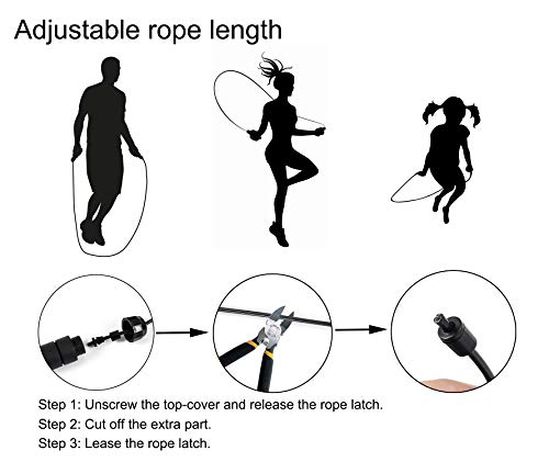 BOOMIBOO Jump Rope, Adjustable Jump Ropes,Skipping Rope Tangle-Free Rapid Speed with Ball Bearings for Women Men Kids,Exercise & Slim Body Jumprope at Home School Gym - color: Black+Green