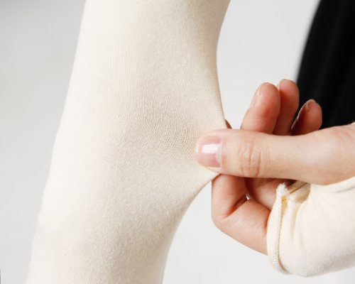 V28 Women Stretchy Long Sleeve Fingerless Gloves - color: Beige