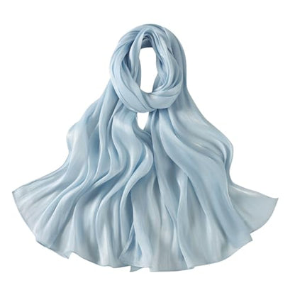 SUNDSGT Hijab Scarf for Women Silk Feeling Hijabs for Women Muslim Lightweight - color: Blue
