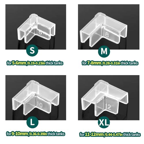 (4 Pack) Corner Protector for Aquarium, Clear Fish Tank Corner Guard, Glue-Free & Firm (M (for 7-8mm Thick))