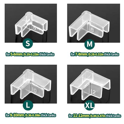 (4 Pack) Corner Protector for Aquarium, Clear Fish Tank Corner Guard, Glue-Free & Firm (M (for 7-8mm Thick))