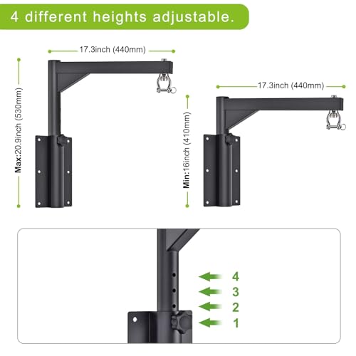 SELEWARE Wall Mount Heavy Bag Hanger Heavy Duty Punching Bag Hanger | 500LB Capacity Adjustable 360° Swivel Heavy Bag Bracket for Home Gym Indoor Outdoor Boxing, Muay Thai and MMA Training - size: D: 17" length