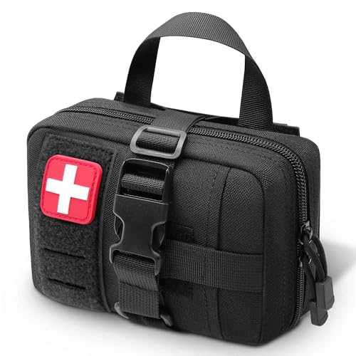 Upgrade Molle Rip Away Ifak Pouch, Tactical Small Belt First Aid Pouch Medical Utility EMT Pouch Only - color: Upgrade - Black
