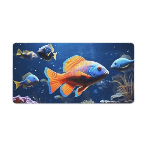 Large Size Gaming Mouse Pad Fishs Desk Mat Non-Slip Base Waterproof Desktop Writing Pad for Office Home - color: Fishs, size: 30x60cm