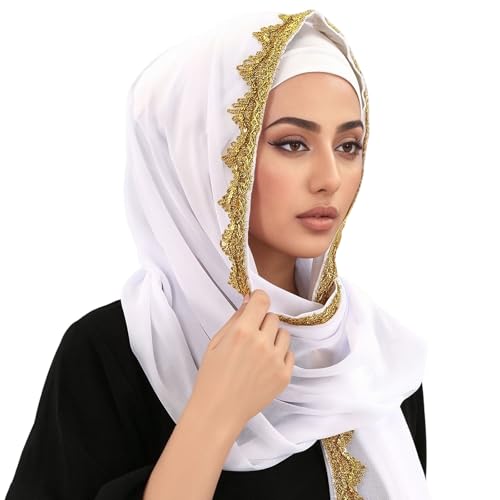 Chiffon Hijab Scarf for Women, Fashion Muslim Hijab Head Wrap Scarves, Shawls and Wraps for Evening Dresses