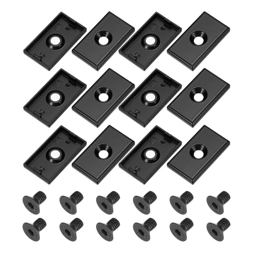 MECCANIXITY 12 Pcs 2035 T-Slot 5.5mm Hole Dia Aluminum Extrusion End Cap 35x20mm Black for Fish Tank Rack, Storage Rack with Push-in Fastener - color: Black, size: 35x20mm,5.5mm Dia