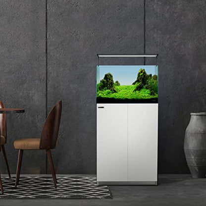 Aquarium Wooden Stand and Cabinet for up to 16 Gal Tank, Fish Reptile Sea Salt WaterTank Stand, Nano Foam Leveling Mat Included, W23.6xD11.8xH31.5 in, Wooden Matte White Painted(Stand Only) - color: White, size: W23.6xD11.8xH31.5in(60x30x80cm)