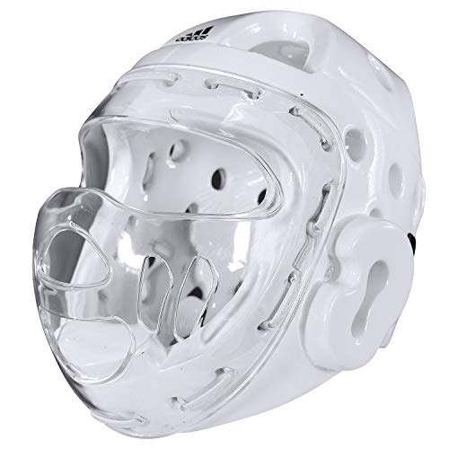 adidas Martial Arts Taekwondo Headgear with Face Shield - color: White, size: Small