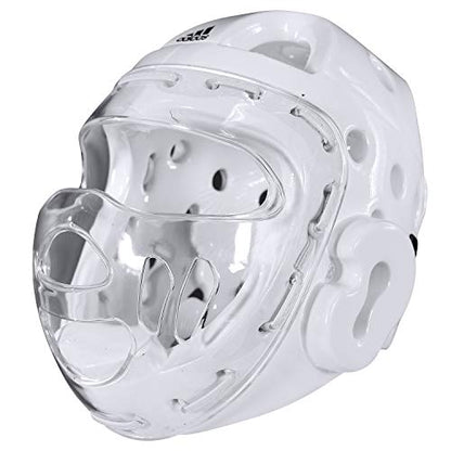 adidas Martial Arts Taekwondo Headgear with Face Shield - color: White, size: Medium
