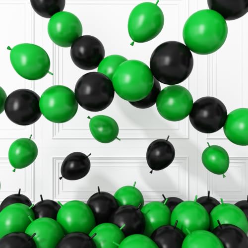 Black Green Link Balloons,120Pcs 6Inch Black Green Linking Balloons - color: Black Green