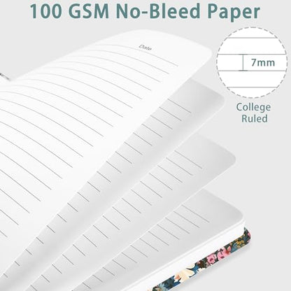 CICPAP Lined Spiral Journal Notebook, A5 College Ruled Notebook for Journaling, Note-Taking, and Daily Planning, Durable Hardcover with an Elegant Design，Wild Bloom - color: O-Wild Bloom