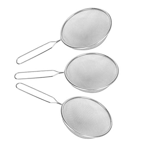 Omabeta Reptile Sand Shovel Metal Litter Cleaning Tool 3pcs Stainless Steel Dung Scooper 14cm Scoop 13cm Handle Mesh Design for Tortoise Lizard Reptile