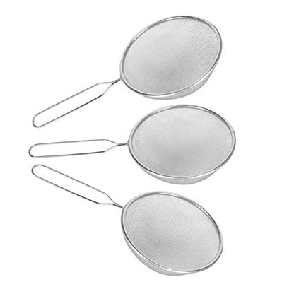 Omabeta Reptile Sand Shovel Metal Litter Cleaning Tool 3pcs Stainless Steel Dung Scooper 14cm Scoop 13cm Handle Mesh Design for Tortoise Lizard Reptile
