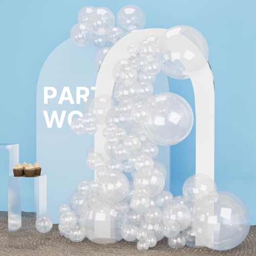 PartyWoo Clear Balloons 152pcs Different Sizes of 18 12 10 5 Inch - color: Clear-3049