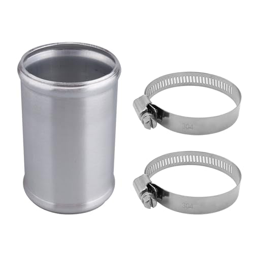 AC PERFORMANCE 2.5" (63mm) OD Aluminum Alloy Hose Joiner Silicone Pipe Connector Bead, 4" Length with 304 SS Clamps - size: 2.5" (63mm)