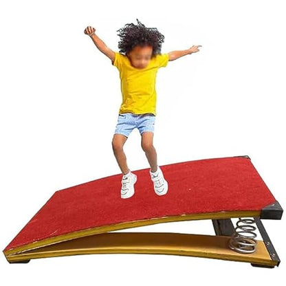 Gymnastics Springboard, Big Kids Junior with Springs - Anti-Skid Vaulting Equipment for Home Gym, School Training - size: 6 Springs 120x60x26cm