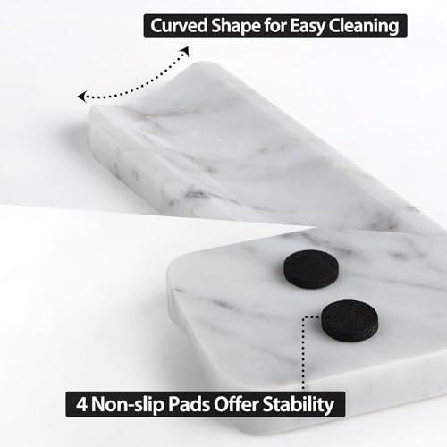 Koville Italian Carrara Natural Marble Incense Holder, Incense Holders for Sticks, Incense Burner Holder, Ideal for Meditation and Relaxing, Easy to Clean(Bianco Carrara) - color: White Marble-bianco Carrara