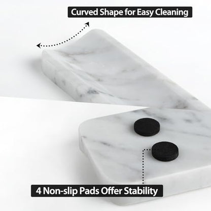 Koville Italian Carrara Natural Marble Incense Holder, Incense Holders for Sticks, Incense Burner Holder, Ideal for Meditation and Relaxing, Easy to Clean(Bianco Carrara) - color: White Marble-bianco Carrara