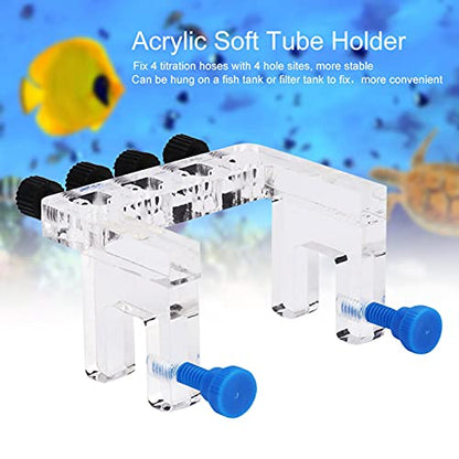 Aquarium Pipe Clip Clamp Holder, Aquarium dosing Pump tubing Holder, Acrylic Aquarium Soft Tube Fixture Holder for Holding Dosing Pump Soft Hose