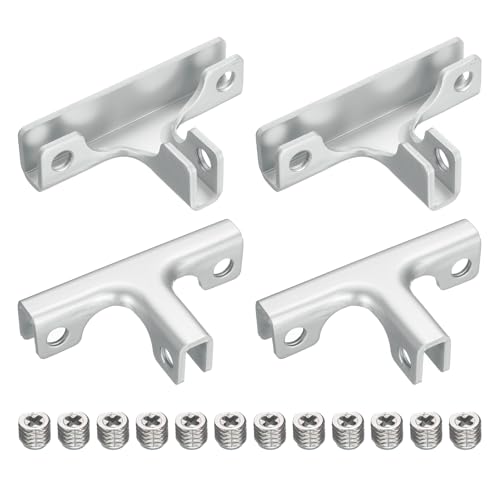 uxcell 4Pcs Glass Fixing Clip, for 3-7mm T-Shaped Glass Combination Fixing Bracket, Aluminum Alloy Reinforced Clip Clamp for Glass Display Cabinet, Fish Tank (Silver Tone) - color: Silver Tone, size: 3-7mm