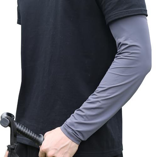 Arm Sleeves for Men, Loose Fit Non-Sticky, Cooling UV Sun Protection Arm Sleeves for Baseball Basketball Golf Hiking - color: Dark Grey, size: Medium