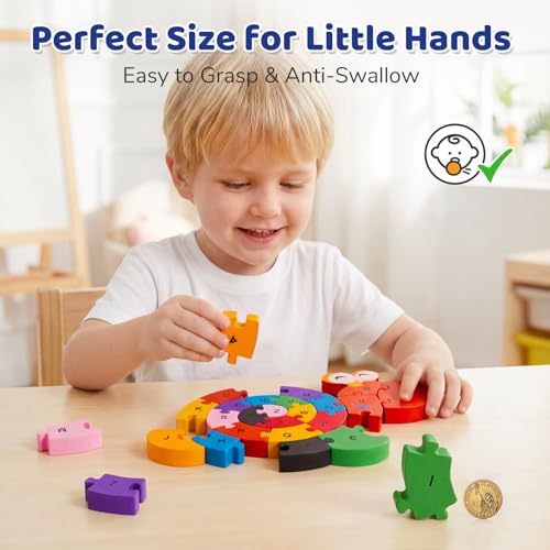 LovesTown Wooden Snail Jigsaw Puzzle, Double Sided - size: Medium, style: Snail