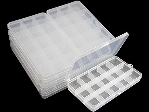 8 Pack 15 Grids Plastic Bead Organizer Box 6.8 * 3.86 * 0.87 inches Clear Storage Container Jewelry Case with Fixed Dividers for Rings, Earrings, Nail Art, DIY Crafts, Fishing Tackles - size: 8pcs 15 Grids Box