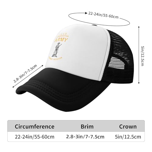 National Guard Iraq Afghanistan Combat Vet Adjustable Breathable Mesh Trucker Baseball Cap Unisex3 Black