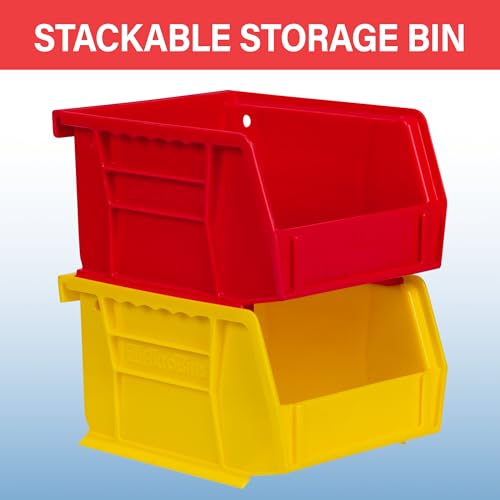 Akro-Mils 30210 AkroBins Plastic Storage Bins, 5"x4"x3", Black, 24-Pack | Space-Saving Stackable Bins for Garage, Pantry, Craft Organization - color: Black