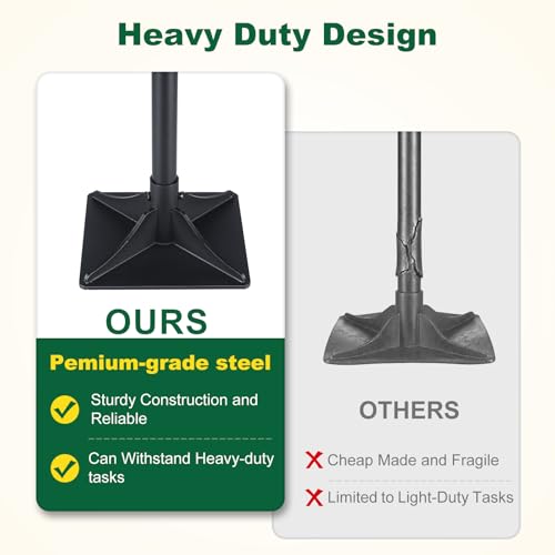 Tamper Tool 10"x10" Heavy Duty Steel Hand Tamper for Leveling Soil, Gravel, Sand, Asphalt Compactor Tool for Landscaping, Paver, Driveway, and Blacktop Repair - size: 10"x10"