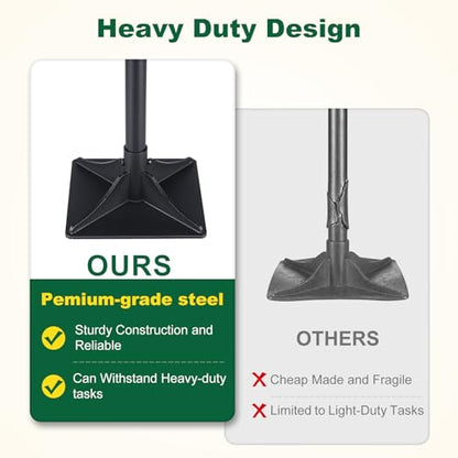 Tamper Tool 10"x10" Heavy Duty Steel Hand Tamper for Leveling Soil, Gravel, Sand, Asphalt Compactor Tool for Landscaping, Paver, Driveway, and Blacktop Repair - size: 10"x10"