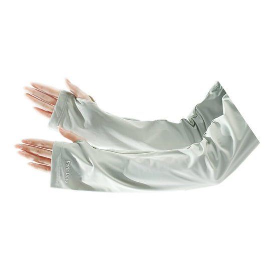 Ice Silk Sun Protection Arm Sleeves (Loose Fit) - color: Grey-green