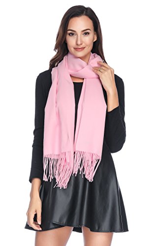 Pashmina Shawl Wraps Scarves Evening Dresses Wedding Bridesmaid for Women - color: Pink