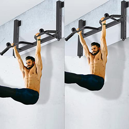 Kipika 32" Ceiling Mounted Pull Up Bar - Heavy Duty, Highly Adjustable, Multifunctional Chin Up Bar - Home Gym System with Punching Bag Hanger and Resistance Bands Training - color: Joist Pull Up Bar with Ball