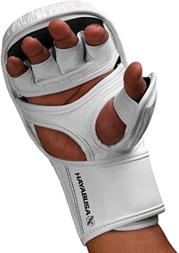 Hayabusa T3 7oz Training Sparring MMA Gloves for Men and Women - color: White/Black, size: Large