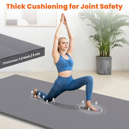 5'x10' Wrestling Mat, 1.2in Thick Roll-Up Jiu Jitsu Home Gym Mat | Waterproof Textured PVC Surface, Easy to Clean & Store, Lightweight & Portable, Ideal for Home Gym, Martial Arts & Stretching - color: Gray