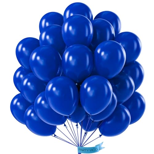 PartyWoo Royal Blue Balloons 50pcs Dark Blue Latex Helium Balloons 12 Inch - color: Blue-y59, size: 12 Inch