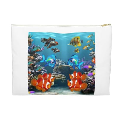 3dRose Graphic Design of Aquarium Style Accessory Pouch Small - size: Small