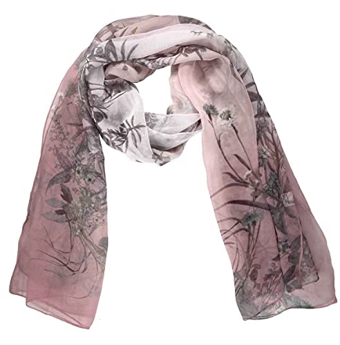 Xyueanlo Scarfs for Women Lightweight Scarves Fashion Print Floral Pattern Scarf Shawls - color: F-pink