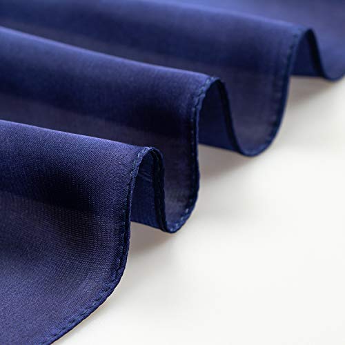 RIIQIICHY Head Scarf for Women Like Silk Satin Scarf for Hair Wrapping at Night Bandana Square Scarf for Sleeping 35 Inch - color: Aliceblue/ Midnightblue