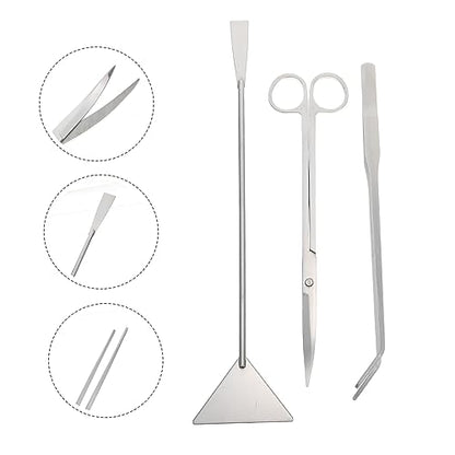 Toddmomy 1set Aquarium Scissors Ergonomic Portable Tools for Precise Plant Trimming and Maintenance Includes Long Tweezer and Shovel for Aquatic Plant Care - size: 31.50X7.00X1.00CM