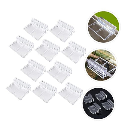 VANZACK Stable Performance Acrylic Material Aquarium Bracket 10pcs Clips for Lid Easy to Clean and - size: 5.5X5X1.8CM