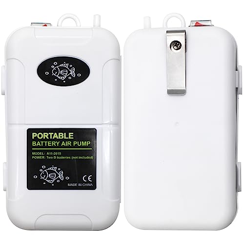 Portable Battery Air Pump for Fishing Trips, 6 Gallons Aeration Pump,Aquarium Air Pump with Air Stones, Outdoor & Outdoor use