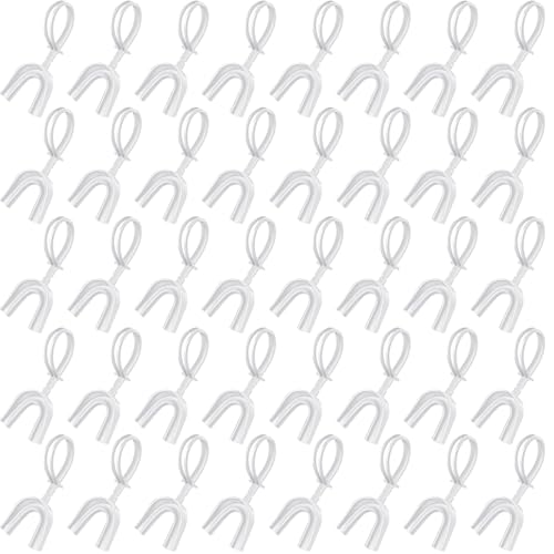 Copkim 50 Pcs Strapped Mouth Guard Bulk Not Boil Football Mouthguards with Strap, Soft Sport Mouthpiece Mouth Protector for Football Boxing Basketball Hockey Lacrosse Wrestling Rugby - color: White, size: Adults