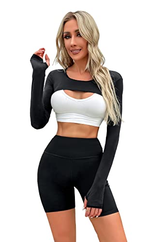 Cooling Shawl Arm Sleeve Sun Protection Women's tops for Golfing,Riding,Driving - color: Black, size: XX-Large