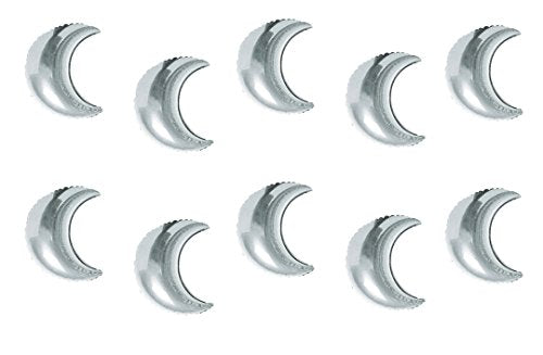 Zaffron Crescent Moon Shaped Mylar Foil Balloons (9 inch, 10 pack, Silver) - color: Silver, size: 9 inch, 10 pack
