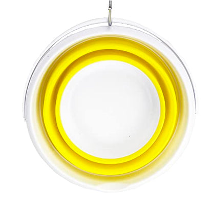 SAMMART 5.5L (1.4 Gallon) Collapsible Plastic Bucket - Foldable Round Tub - Portable Fishing Water Pail - Space Saving Outdoor Waterpot (White/Lemon) - color: White/Lemon