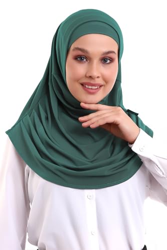 ihvan online, Hijab Scarves for Women, Ready to Wear, Lightweight and Comfortable Headscarf, Instant Turban, Jersey, Presewn - color: Aqua Green